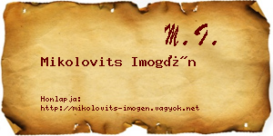 Mikolovits Imogén névjegykártya
